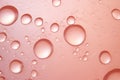 Close-up view of a delicate water drop displaying reflections of pink and white on a window background. Ideal for nature Royalty Free Stock Photo