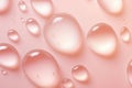 Close-up view of a delicate water drop displaying reflections of pink and white on a window background. Ideal for nature Royalty Free Stock Photo