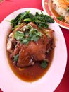 delicious asian food , sweet boiled leg pork