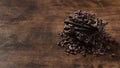 Close up view delicious chocolate wooden table. High quality and resolution beautiful photo concept