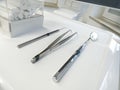 Close-up of Dental Tools on a Tray Royalty Free Stock Photo