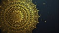 Intricate golden mandala design with subtle sparkles on dark background Royalty Free Stock Photo