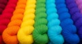 Vibrant Rainbow Gradient Yarn Skeins Royalty Free Stock Photo
