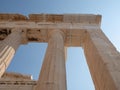 Close Up View of the Doric Columns of the Parthenon in Athens, Greece Royalty Free Stock Photo