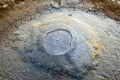 small boiling mud volcanoe pond Royalty Free Stock Photo