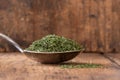Dried Dill Weed on a Vintage Spoon Royalty Free Stock Photo