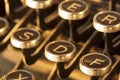 Close up view of dusty and worn antique typewriter keys Royalty Free Stock Photo