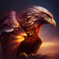 Close up view of a eagle golden image generative ai Royalty Free Stock Photo