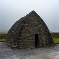 Close-up view of the early-Chrisitian stone church Gallarus Oratory in County Kerry of Western Ireland