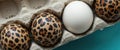 Leopard Print and White Eggs in Carton Royalty Free Stock Photo