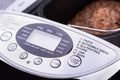 Close-up view of electric bread maker digital display Royalty Free Stock Photo