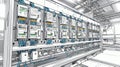 Close-up view of an electrical panel with circuit breakers