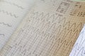 Close up view of an electrocardiogram paper, graphic