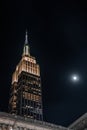 Close up view of the Empire state building