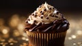 Close-up view of exquisite cupcake with intricate frosting Royalty Free Stock Photo