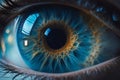 Close up view of eye. perfect for themes of vision, perception, and technology