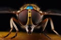 Close up view of the eyes of a horsefly