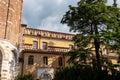 Udine - Close up view of facade of residential buildings in historic old town Udine, Friuli Venezia Giulia Royalty Free Stock Photo