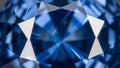 View of a faceted blue gemstone, likely a sapphire, showcasing its Royalty Free Stock Photo