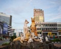 Close up view of the famous cat statue in Kuching, Sarawak Royalty Free Stock Photo