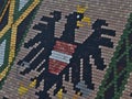 Close-up view of the famous roof tile mosaic of St. Stephen\'s Cathedral in the center of Vienna, Austria with coat of arms.