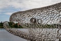 Close up view of the famous salmon sculpture in the city center of Tornio