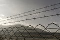 Prison fences with sky Royalty Free Stock Photo