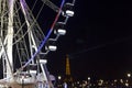 Close up view of ferris wheel in Paris.