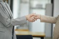 Close-up of Professional Handshake in Business Meeting.