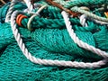 Close up view of fishing nets Royalty Free Stock Photo