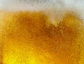 Close up view of floating bubbles in light beer texture Royalty Free Stock Photo