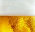 Close up view of floating bubbles in light beer texture Royalty Free Stock Photo