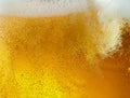 Close up view of floating bubbles in light beer texture Royalty Free Stock Photo