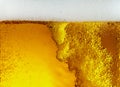 Close up view of floating bubbles in light beer texture Royalty Free Stock Photo