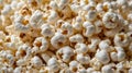Delicious Popcorn Pile Close-Up, A Classic Snack for Movie Nights and Gatherings Royalty Free Stock Photo