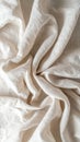 Close Up View of Folded Beige Fabric with Texture Background Design Element Royalty Free Stock Photo