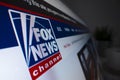 Close-up view of Fox News logo on its website Royalty Free Stock Photo