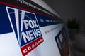 Close-up view of Fox News logo on its website