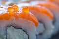 Close up view of a fragment of Philadelphia roll sushi