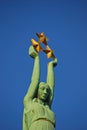 Close Up View of Freedom Monument in Riga Latvia