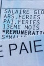 French payroll with the word `pay` in french, 13th month and public holidays