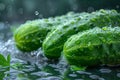 Close Up of Cucumbers With Water Droplets Royalty Free Stock Photo