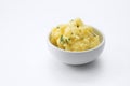 fresh mashed potatoes on white background