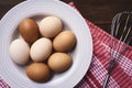 Fresh eggs over background Royalty Free Stock Photo