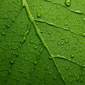 Close-Up View of Fresh Water Droplets on a Vibrant Green Leaf Royalty Free Stock Photo