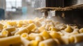 Pasta production process in a modern factory with AI technology Royalty Free Stock Photo