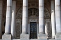 Close up view of the front entrance of Leeds City hall in west yorkshire Royalty Free Stock Photo