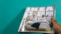 Close up view of front page of the IKEA catalogue book