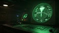 Futuristic Radar Display and Control Panel in Green Glow Royalty Free Stock Photo