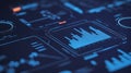 Futuristic blue digital interface with graphs technology Royalty Free Stock Photo
